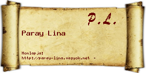 Paray Lina névjegykártya